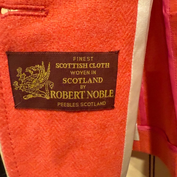 Vintage J Crew Coral Scottish Blazer Leather Buttons Size 12 - Picture 4 of 8